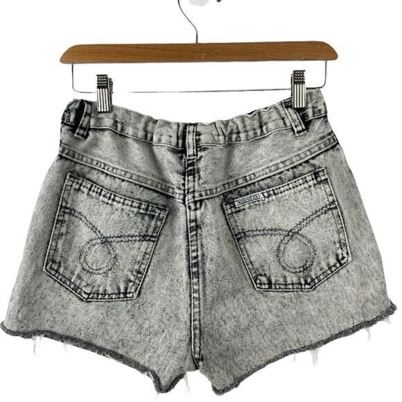 VINTAGE Valentino Acid Wash Cut Off Jean Shorts 26 - Picture 3 of 5
